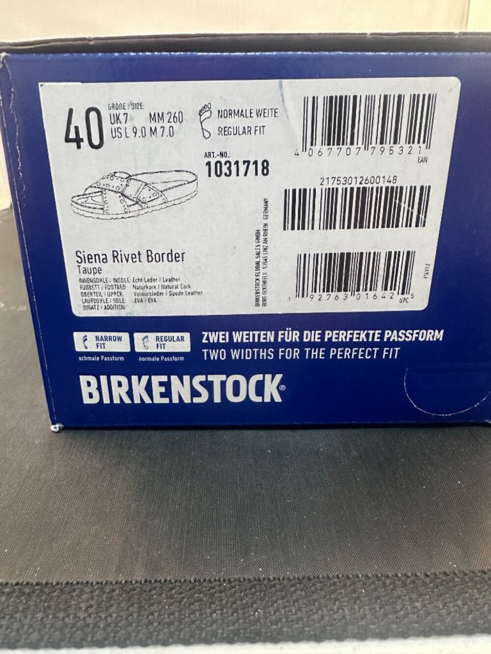 Birkenstock Sandal, Siena Rivet Border. regular fit, US-L9.0, M 7.0, Taupe